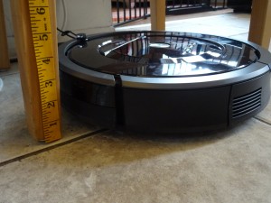 The Roomba is the perfect height for navigating under furniture and beds